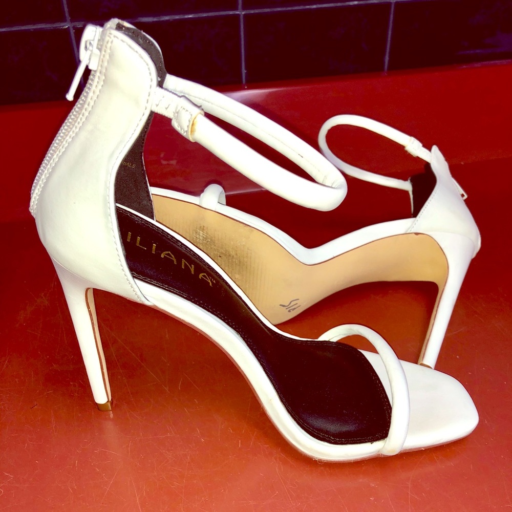 Liliana White Stiletto Sandals